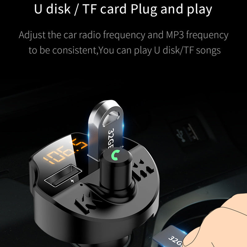JMT-364810 Bluetooth MP3 Car Player with Noise Reduction, Dual USB Fast Charging, and Compatibility for Android/iOS