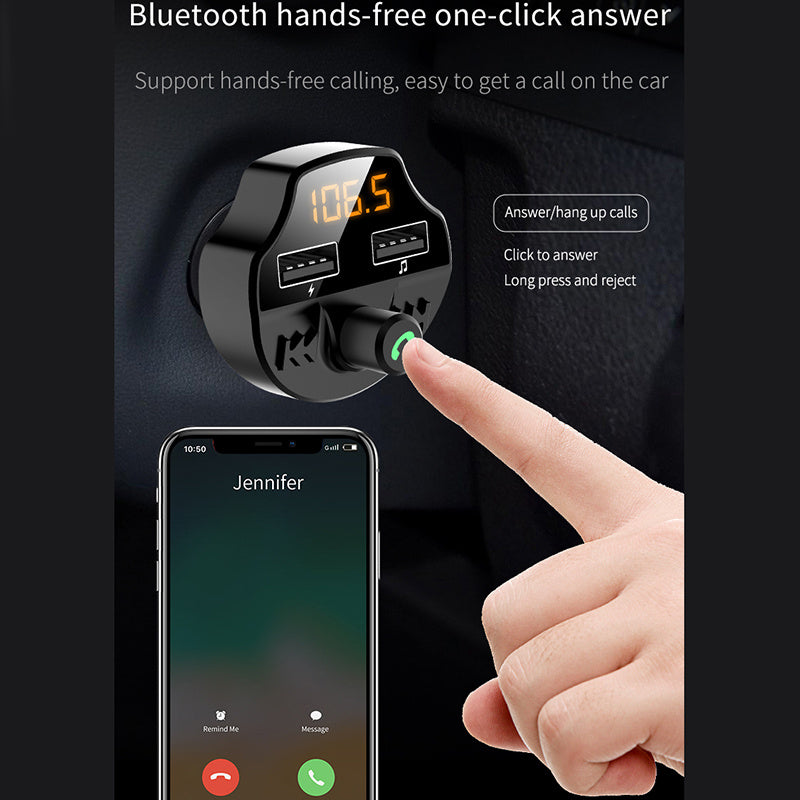 JMT-364810 Bluetooth MP3 Car Player with Noise Reduction, Dual USB Fast Charging, and Compatibility for Android/iOS