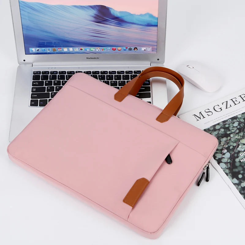 JMT-364810 Oxford 15.6 Inch Laptop Briefcase - Portable PU Leather Shoulder Bag with Plush Lining