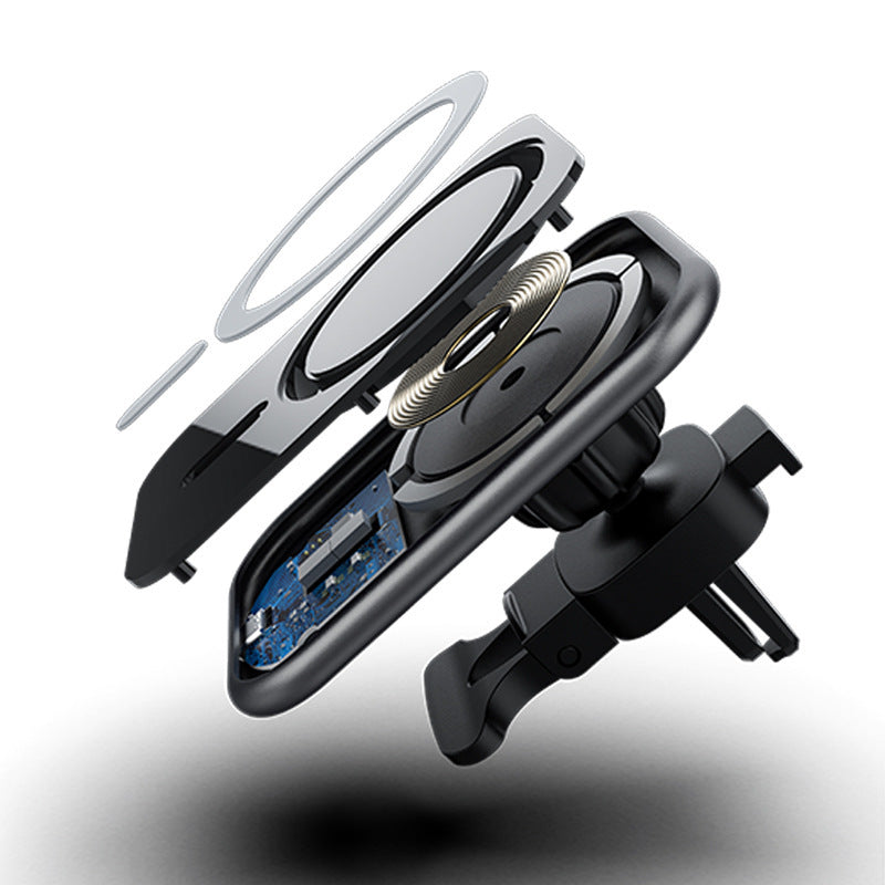 JMT-365002 Wireless 15W Magnetic Car Phone Charger with USB Input and Charging Indicator