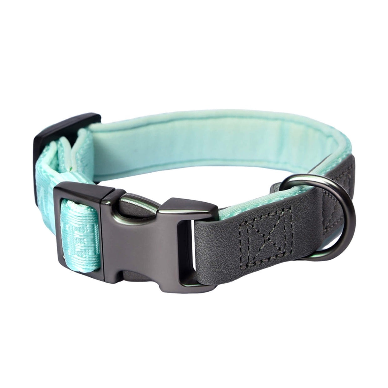 JMT-365322 Heavy Duty Adjustable Neoprene Padded Dog Collar with Side-Release Buckle and D-Ring, 1 in Wide