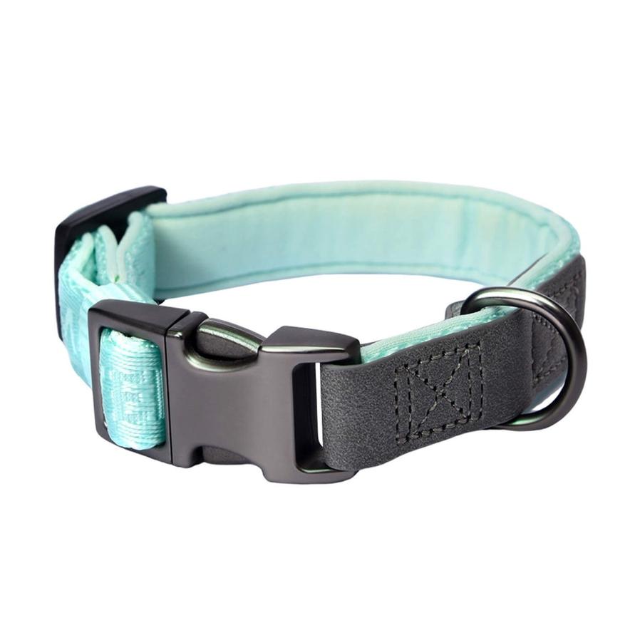 JMT-365322 Heavy Duty Adjustable Neoprene Padded Dog Collar with Side-Release Buckle and D-Ring, 1 in Wide