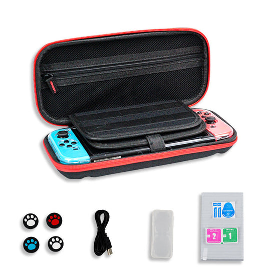 JMT-365322 Toughened Film Protection and Accessory Set for Game Consoles - Includes EVA Case, Screen Protectors, and Controller Caps