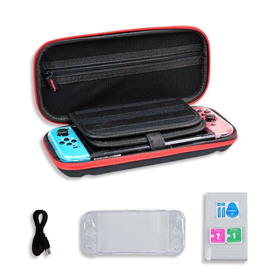 JMT-365322 Toughened Film Protection and Accessory Set for Game Consoles - Includes EVA Case, Screen Protectors, and Controller Caps