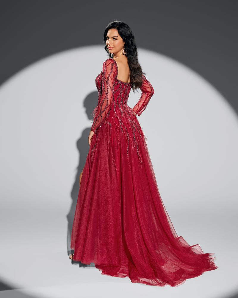 JMT-365386 Elegant Red Evening Dress for Women - Style SH0058