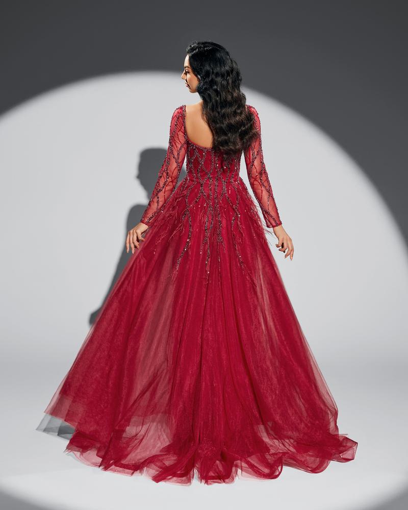 JMT-365386 Elegant Red Evening Dress for Women - Style SH0058