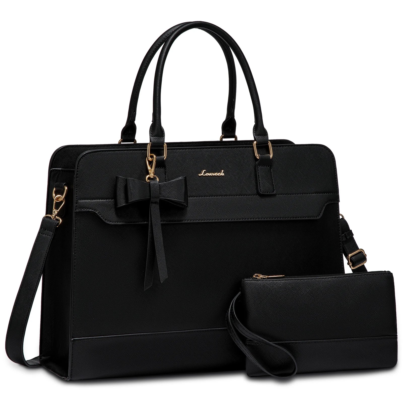 JMT-365962 Elegant Water-Resistant Leather Tote Bag for 15.6 Inch Laptops - Spacious Teacher Handbag