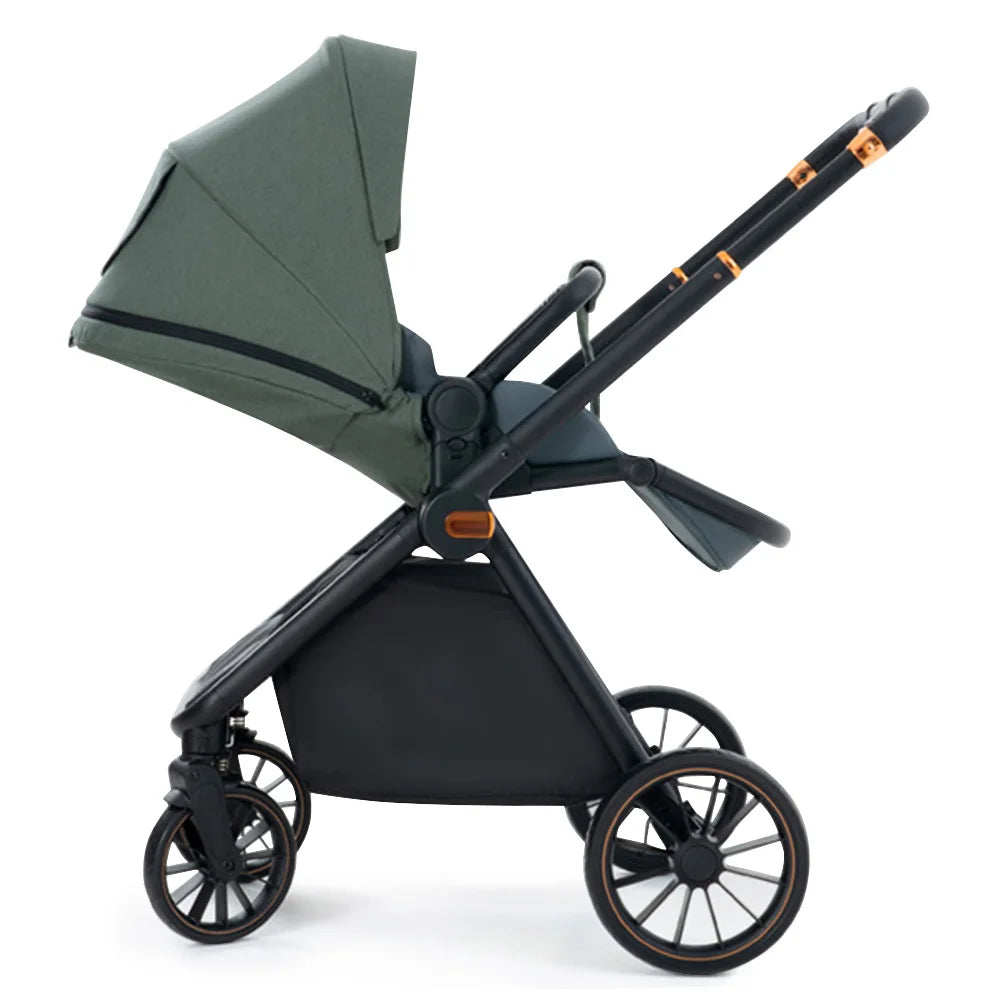 JMT-366154 Poussett Two-Way Push Luxury Baby Stroller and Car Seat with Big Wheels, Foldable Pram for Infants