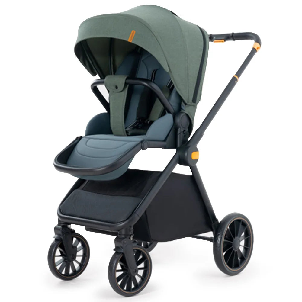 JMT-366154 Poussett Two-Way Push Luxury Baby Stroller and Car Seat with Big Wheels, Foldable Pram for Infants