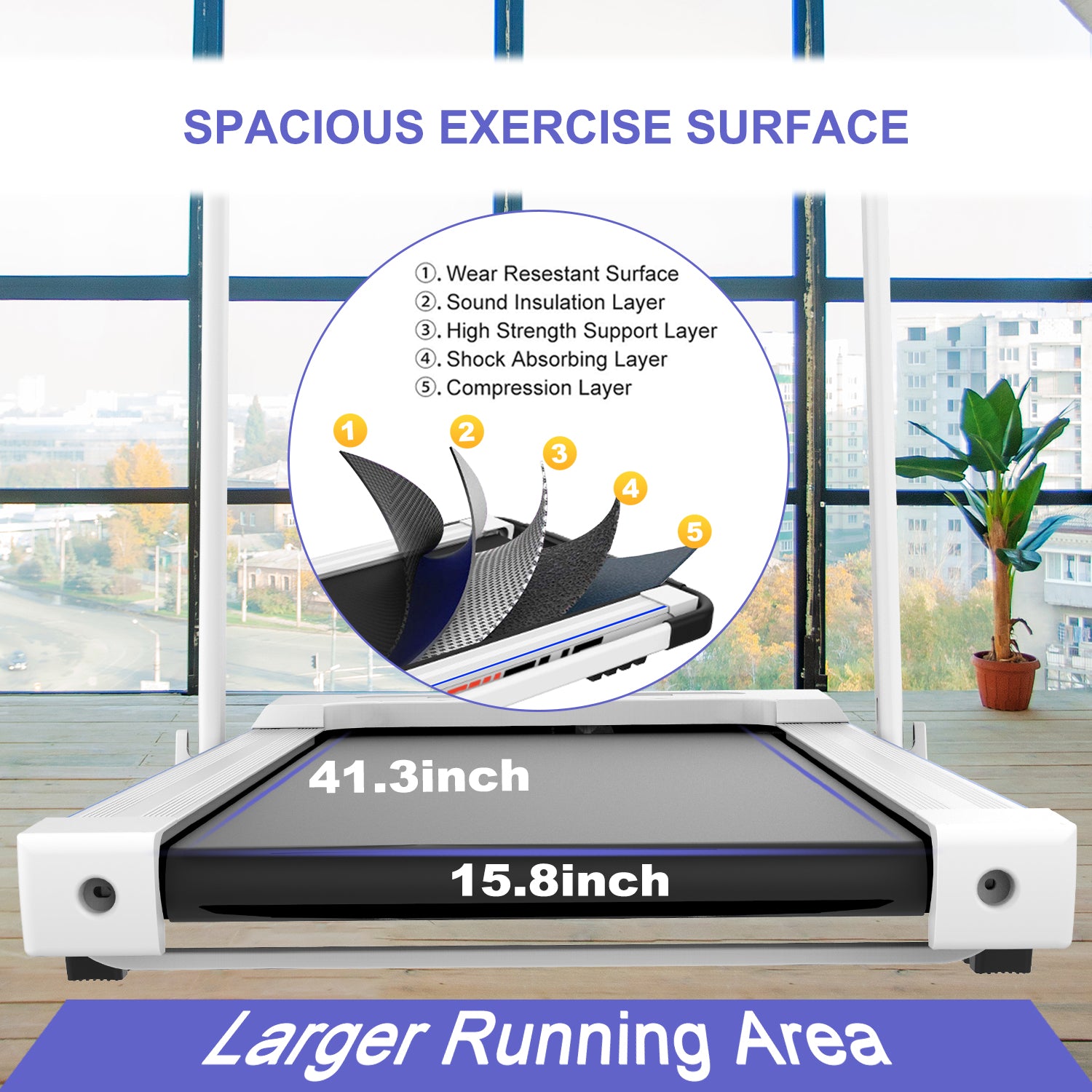 JMT-366218 Compact Folding Treadmill JK31-8A-WT for Home and Office Use