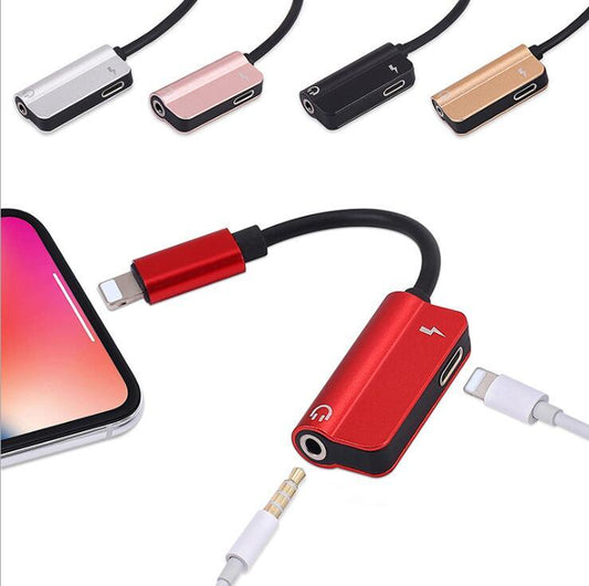 JMT-366474 iPhone Compatible 3.5mm AUX & Lightning Charging Adapter - Dual Function Audio Splitter