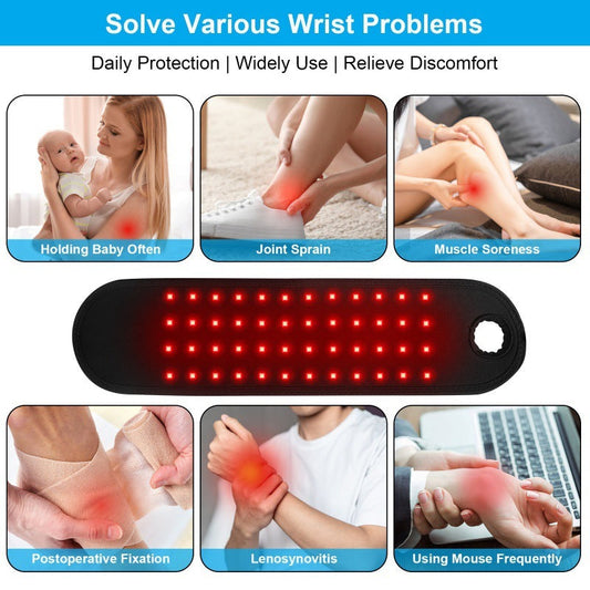JMT-366538 Infrared Heating Therapy Band for Sports Recovery and Injury Relief, 11W Power, Type-C Black Design