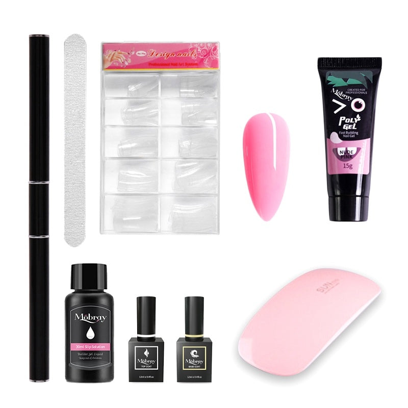 JMT-366602 Nail Art Complete Set with Manicure Lamp, Extension Glue, and Cleaning Tools