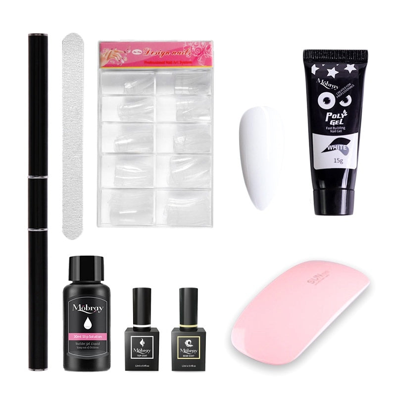 JMT-366602 Nail Art Complete Set with Manicure Lamp, Extension Glue, and Cleaning Tools