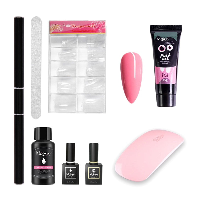 JMT-366602 Nail Art Complete Set with Manicure Lamp, Extension Glue, and Cleaning Tools