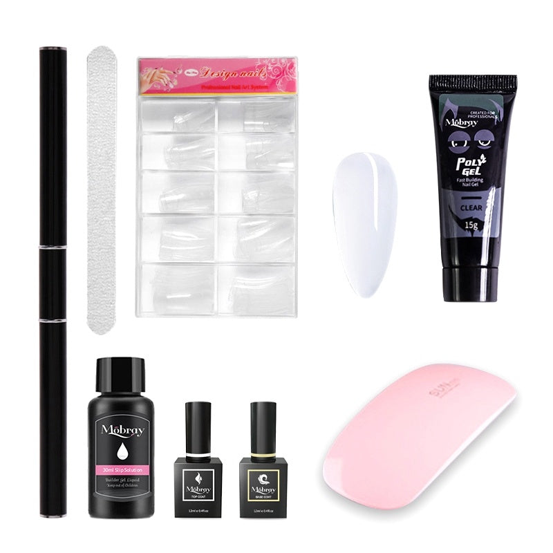 JMT-366602 Nail Art Complete Set with Manicure Lamp, Extension Glue, and Cleaning Tools