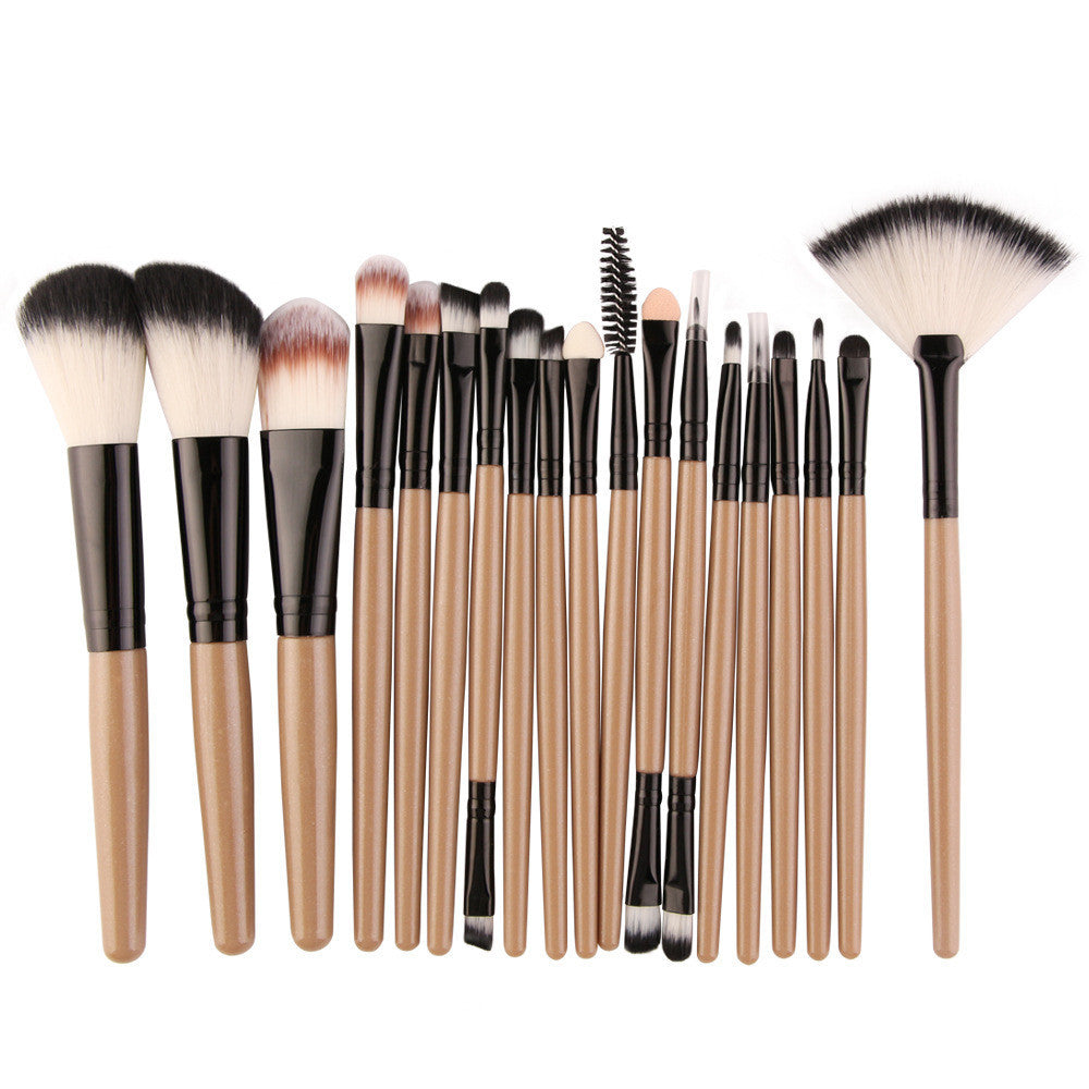 JMT-366730 18-Piece Makeup Brush Set with Blush, Lip, and Fan Brushes for Professional Use