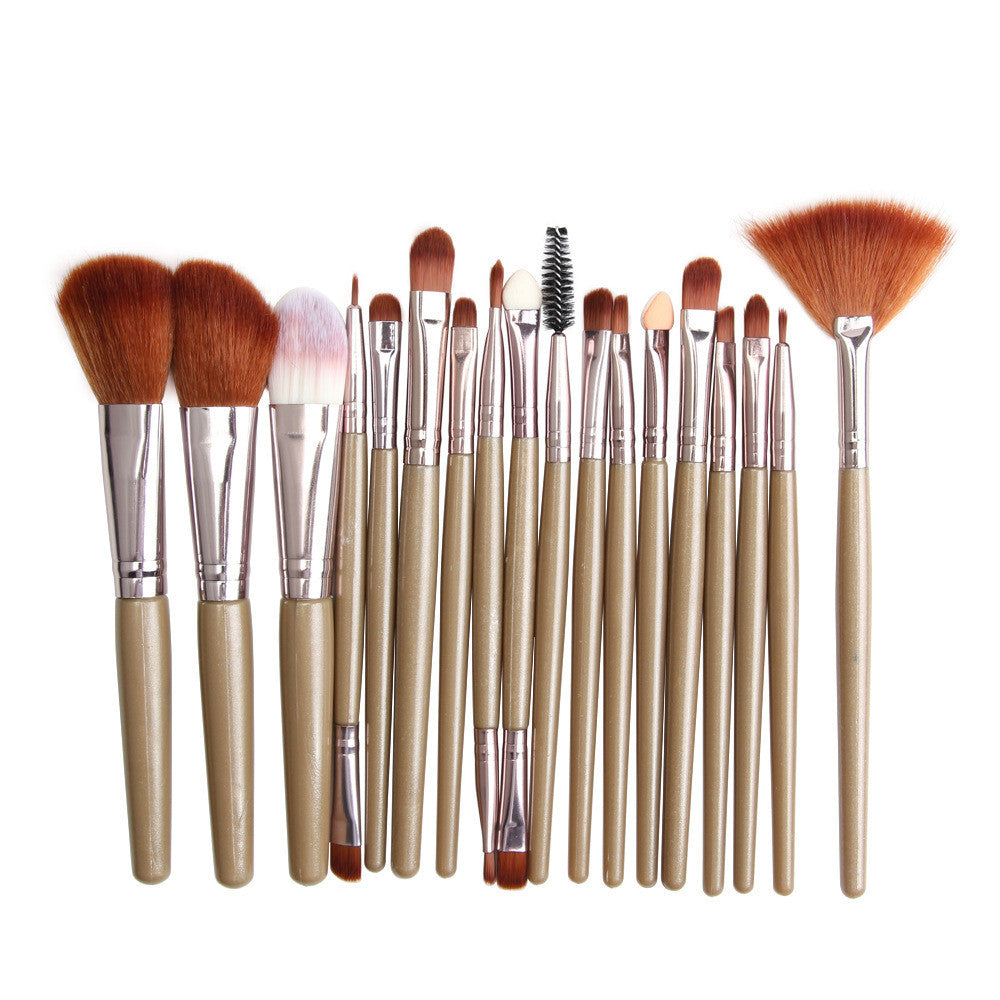 JMT-366730 18-Piece Makeup Brush Set with Blush, Lip, and Fan Brushes for Professional Use