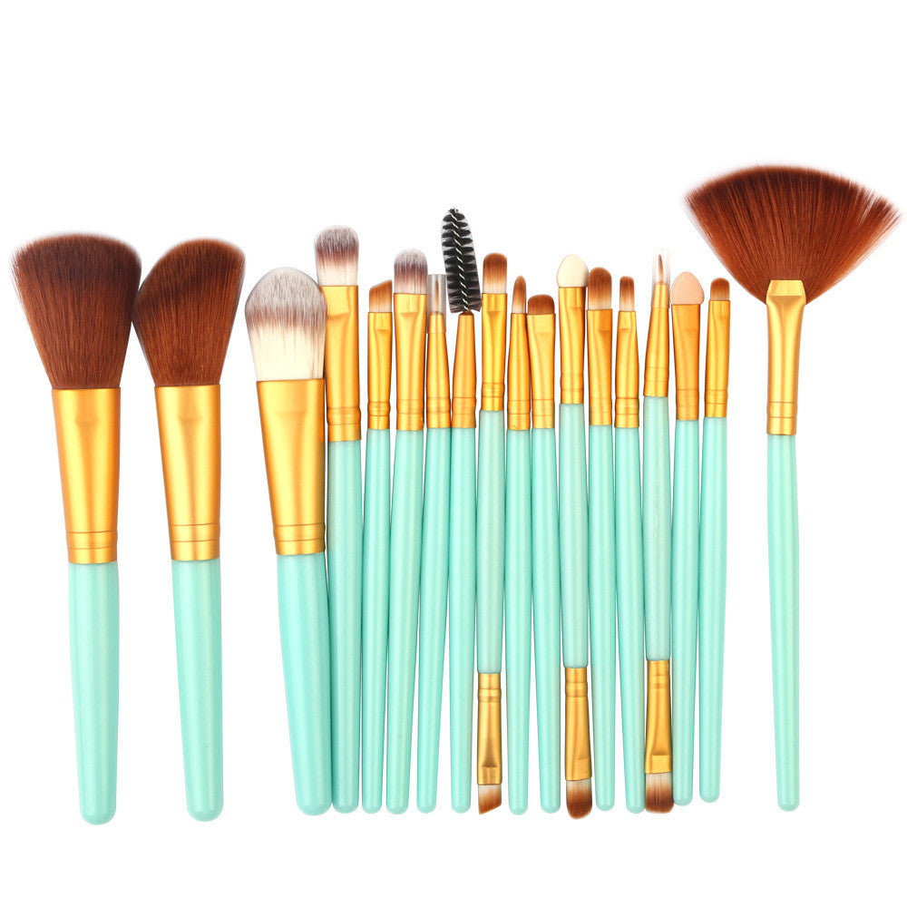 JMT-366730 18-Piece Makeup Brush Set with Blush, Lip, and Fan Brushes for Professional Use