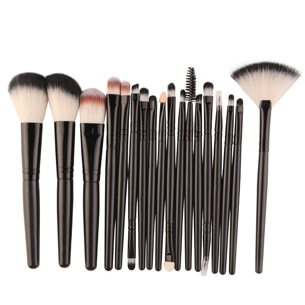 JMT-366730 18-Piece Makeup Brush Set with Blush, Lip, and Fan Brushes for Professional Use