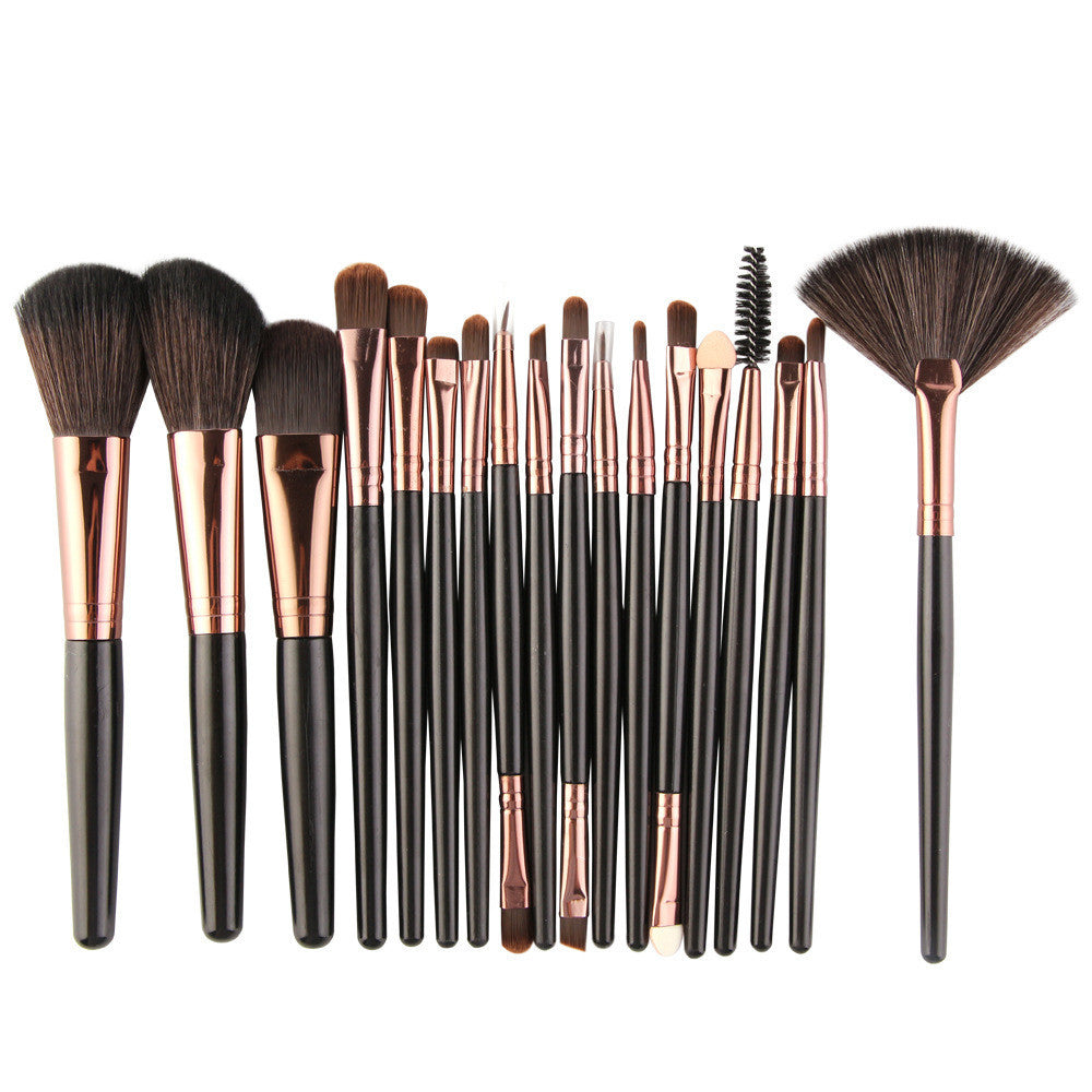 JMT-366730 18-Piece Makeup Brush Set with Blush, Lip, and Fan Brushes for Professional Use