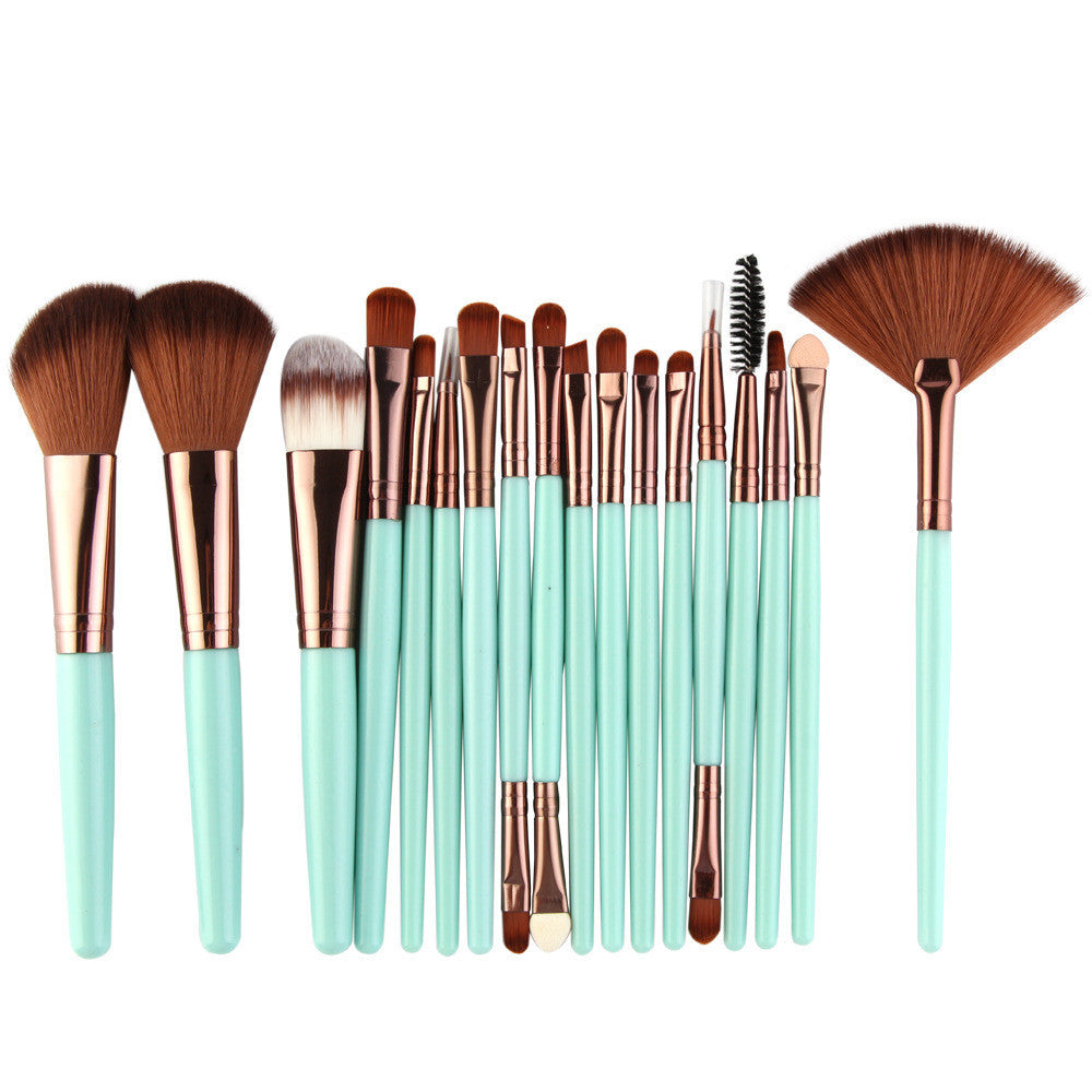 JMT-366730 18-Piece Makeup Brush Set with Blush, Lip, and Fan Brushes for Professional Use