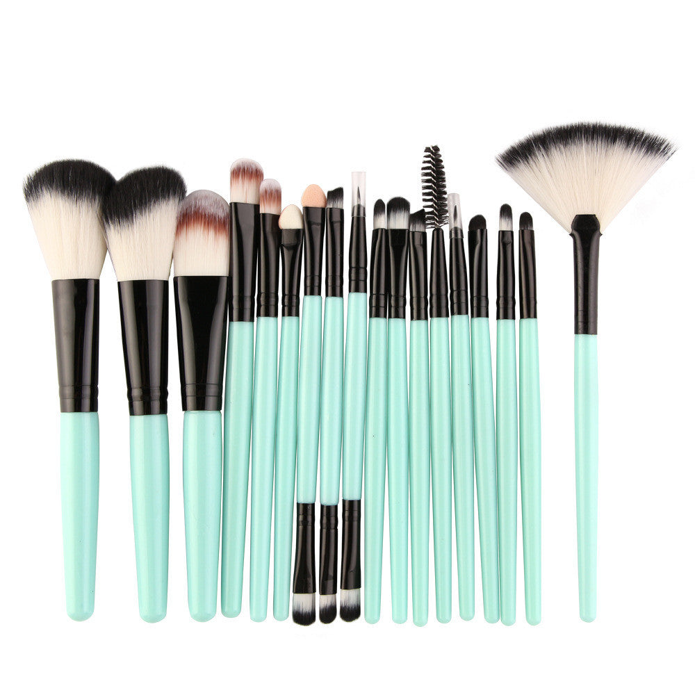 JMT-366730 18-Piece Makeup Brush Set with Blush, Lip, and Fan Brushes for Professional Use