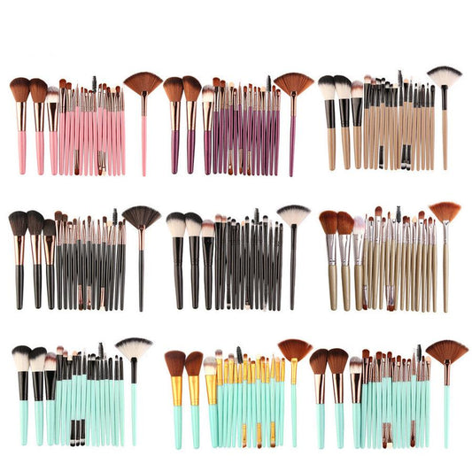 JMT-366730 18-Piece Makeup Brush Set with Blush, Lip, and Fan Brushes for Professional Use