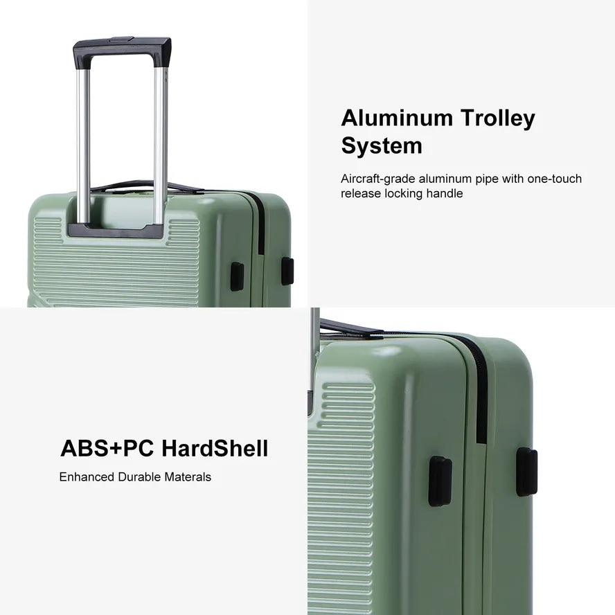 JMT-366858 Three-Piece Hard Luggage Trolley Set with Durable Polycarbonate Material