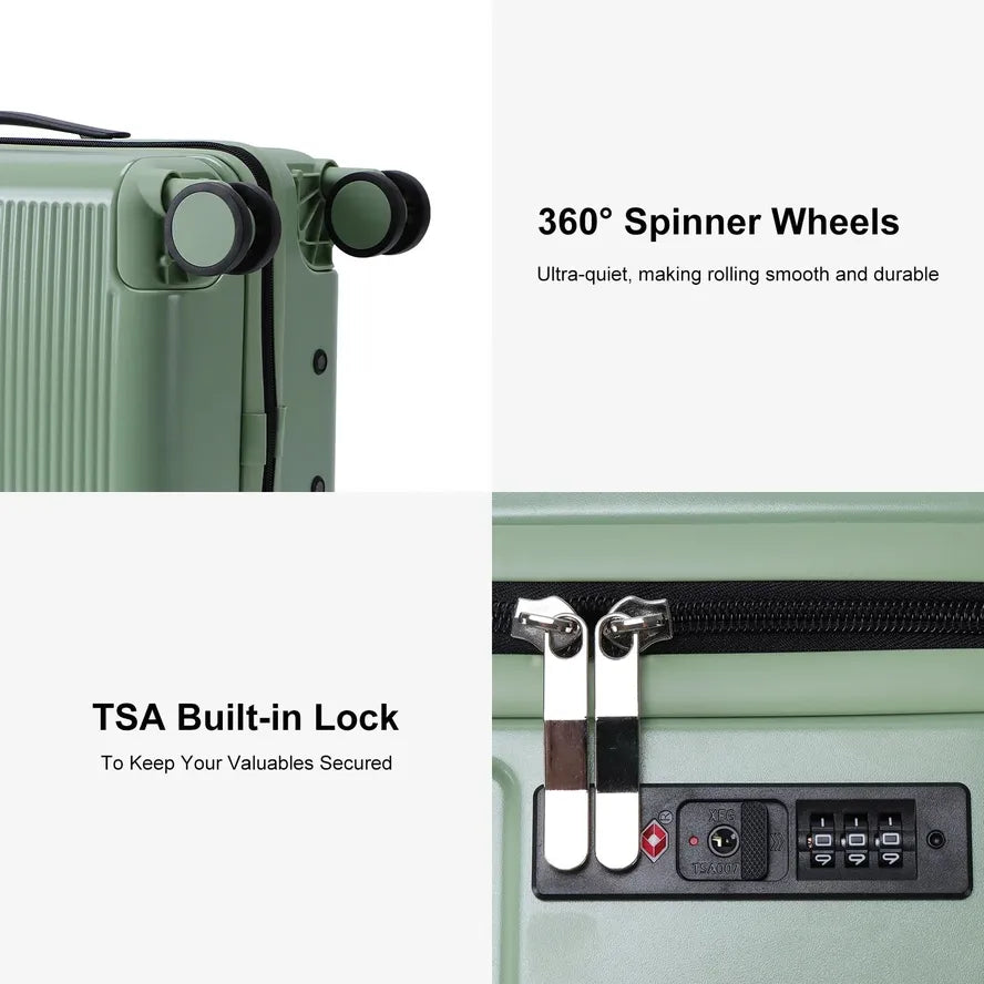 JMT-366858 Three-Piece Hard Luggage Trolley Set with Durable Polycarbonate Material