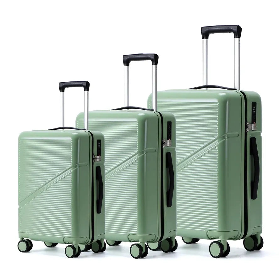 JMT-366858 Three-Piece Hard Luggage Trolley Set with Durable Polycarbonate Material