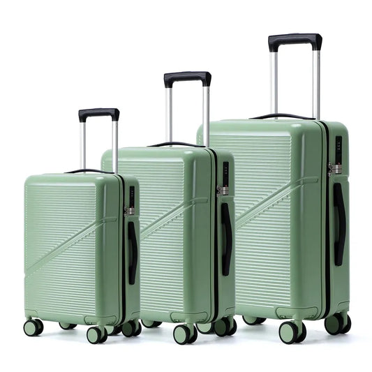JMT-366858 Three-Piece Hard Luggage Trolley Set with Durable Polycarbonate Material