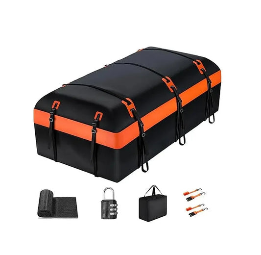 JMT-366922 Spacious 30 Cubic Feet Waterproof Rooftop Cargo Bag for All Vehicle Types with or without Racks