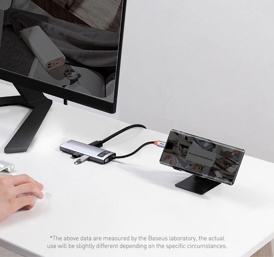 JMT-367626 Baseus 5-in-1 Multifunctional Type-C Hub Docking Station in Space Gray