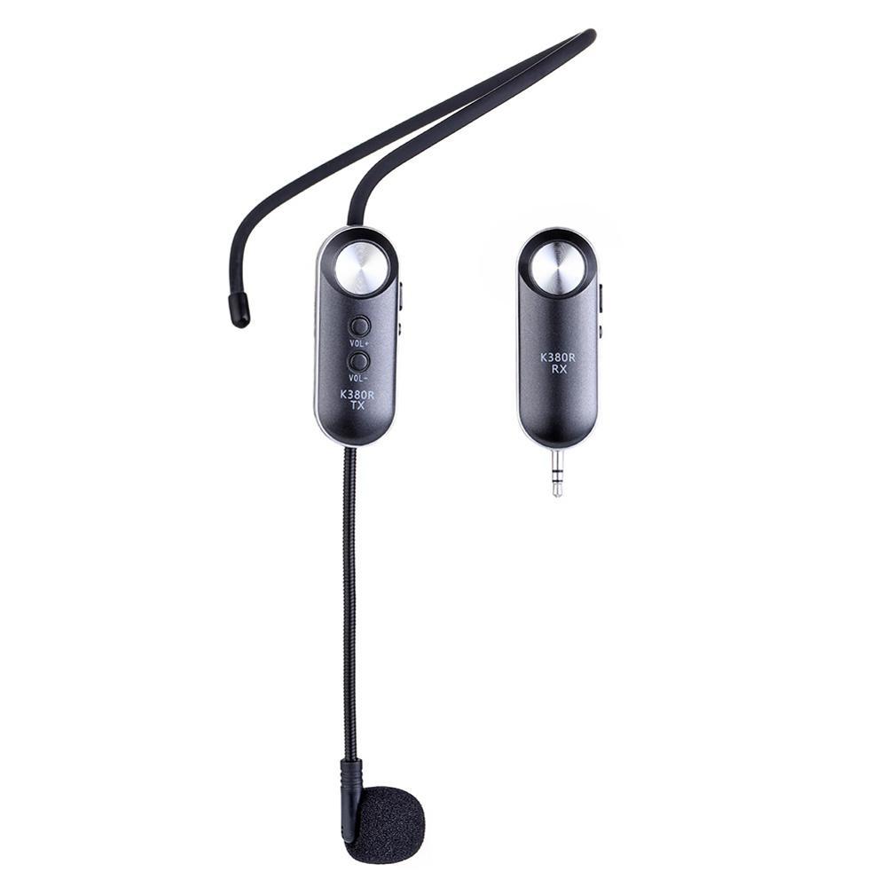 JMT-367626 UHF Wireless Headset Microphone System with 3.5mm and 6.5mm Adapters, Compact Design, 30m Range, USB Rechargeable Battery