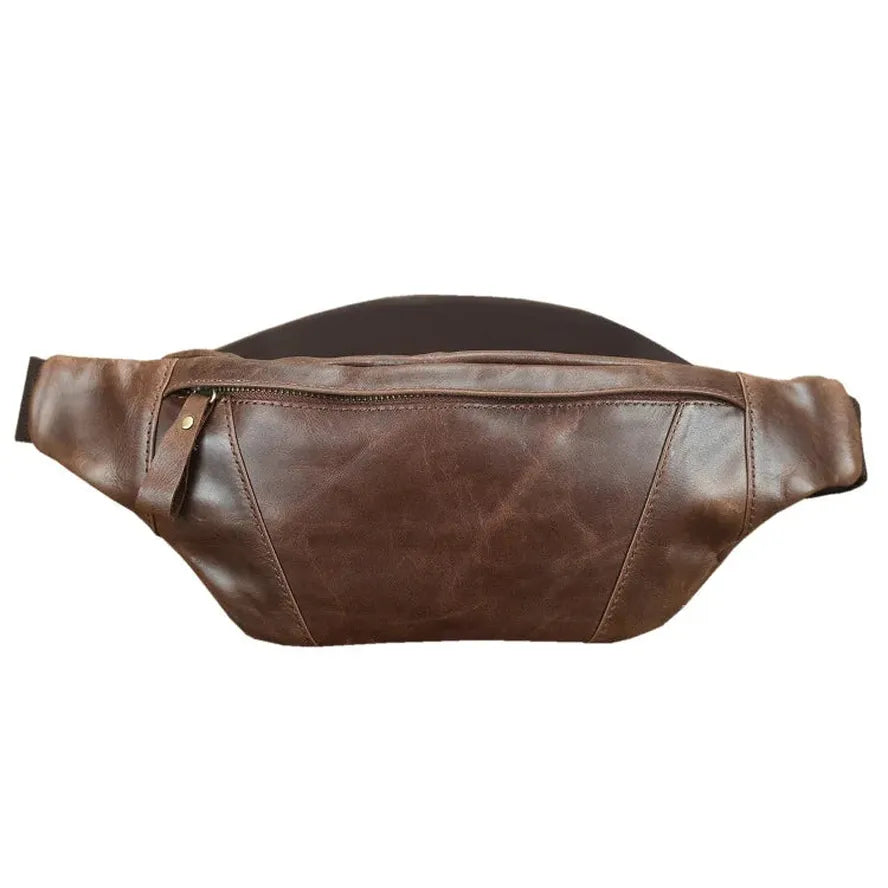JMT-368330 Genuine Leather Crossbody Chest Bag for Outdoor Sports - Retro Design, Waterproof, Multi-Colour Options