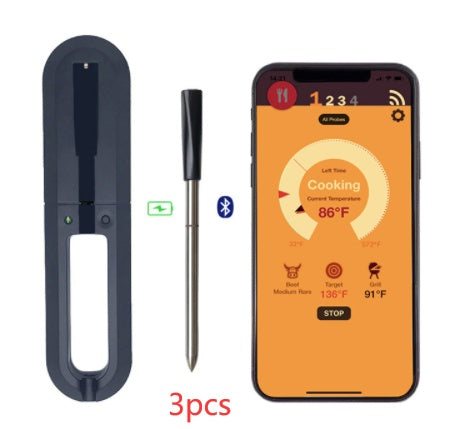 JMT-368394 Bluetooth BBQ Thermometer Probe with Dual Temperature Detection and Smartphone App Integration