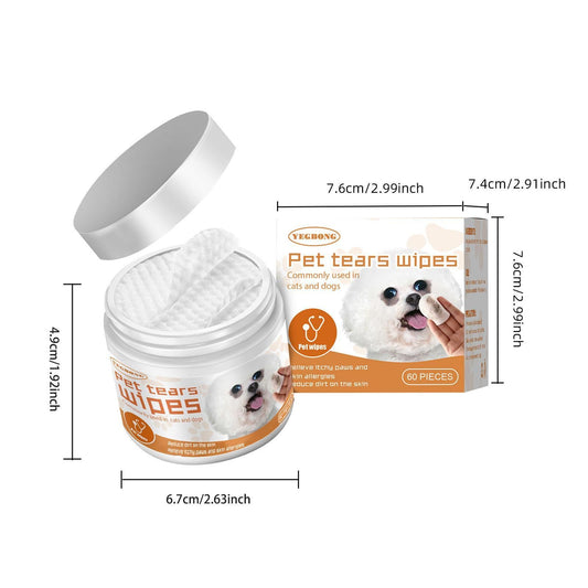 JMT-368522 Yegebang Tear Stain Remover Wipes for Dogs and Cats - Eye Cleaning Cotton Pads
