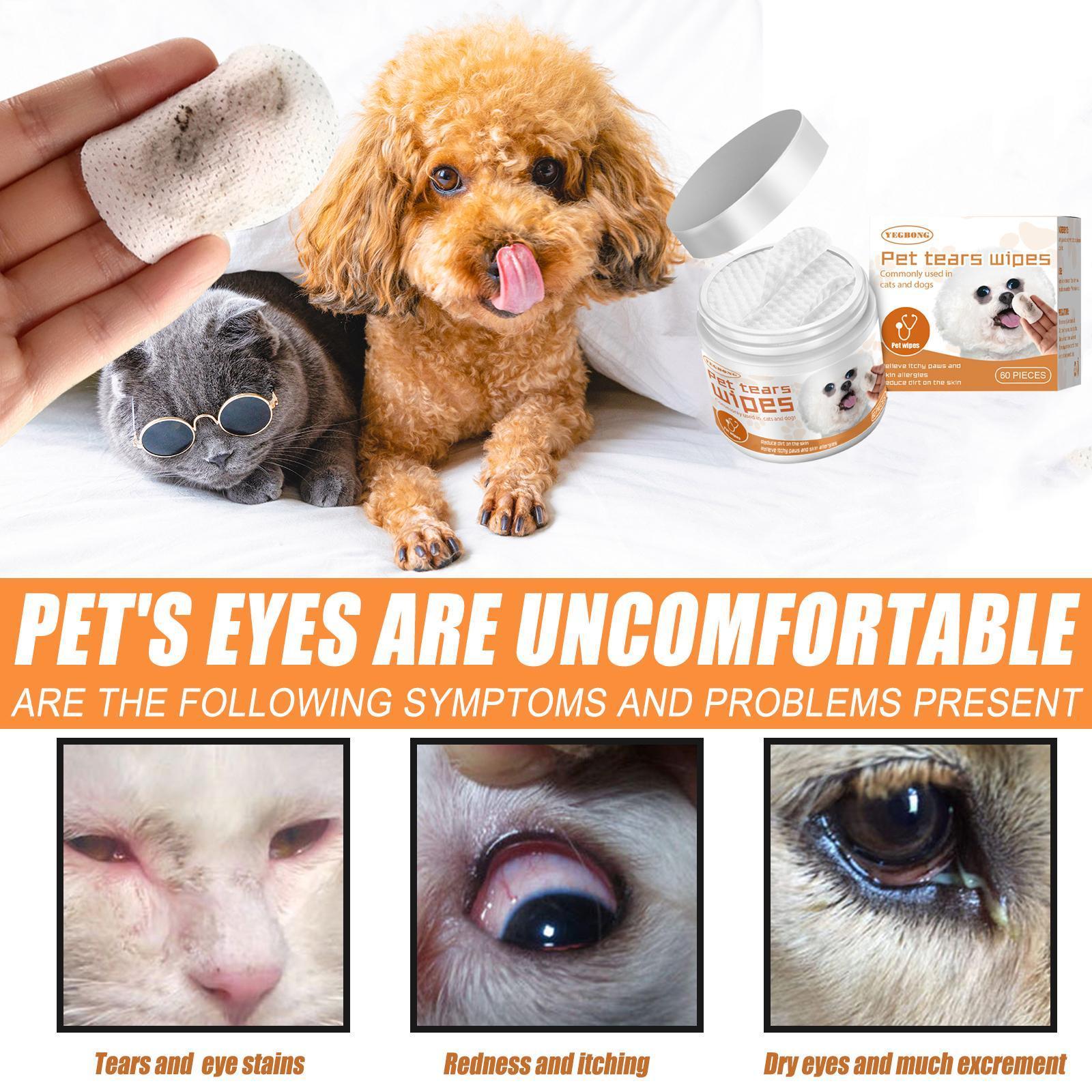 JMT-368522 Yegebang Tear Stain Remover Wipes for Dogs and Cats - Eye Cleaning Cotton Pads
