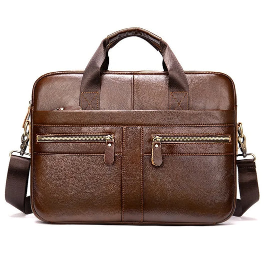JMT-369418 Waterproof Leather Laptop Bag for Men - Stylish Soft-Sided Briefcase for Professionals