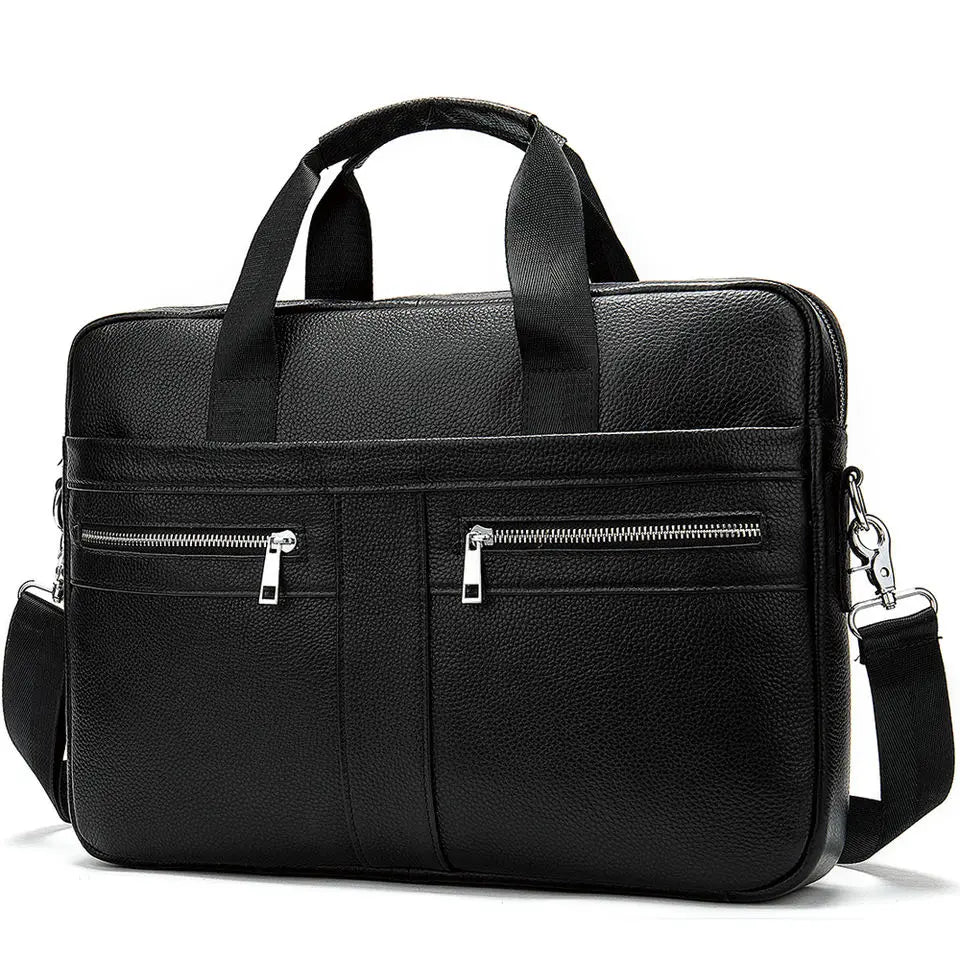 JMT-369418 Waterproof Leather Laptop Bag for Men - Stylish Soft-Sided Briefcase for Professionals
