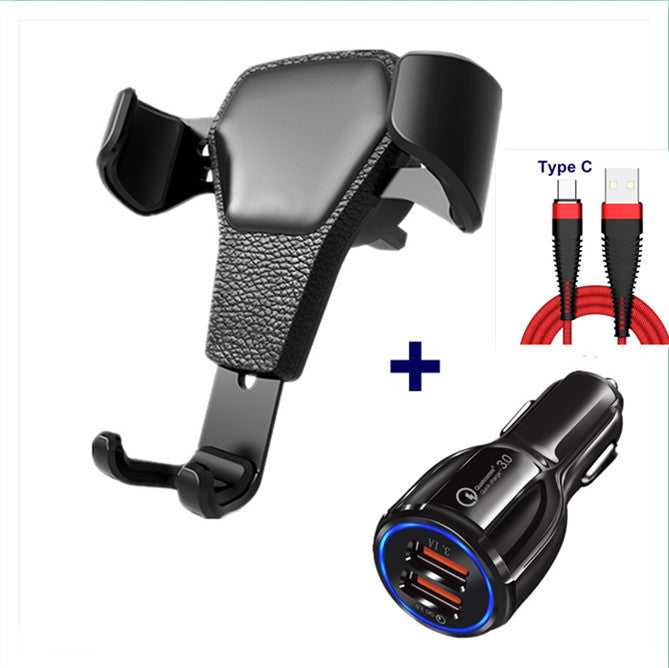 JMT-369610 Leather Grain Gravity Car Phone Holder - Adjustable, Universal Fit, Black and White Options