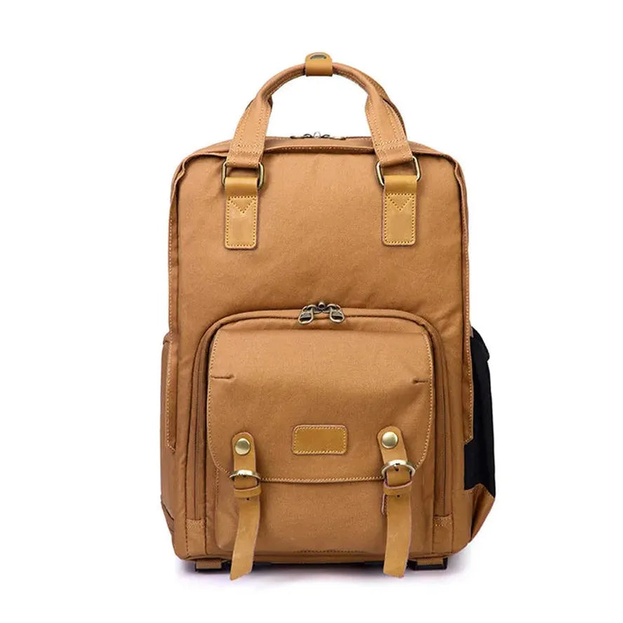 JMT-370122 Vintage Canvas and Crazy-Horse Leather DSLR Video Backpack