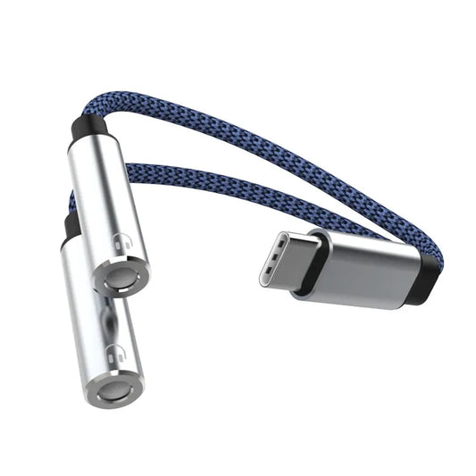 JMT-370250 Type C Male to 3.5mm Female Headphone Stereo Audio Y Splitter Adapter Cable