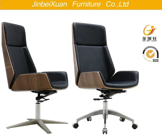 JMT-370506 Ergonomic High Back Black Leather Office Chair with Multi-Functional Swivel Features