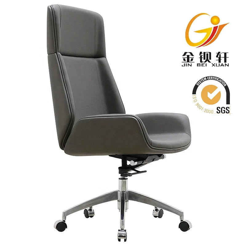 JMT-370506 Ergonomic High Back Black Leather Office Chair with Multi-Functional Swivel Features