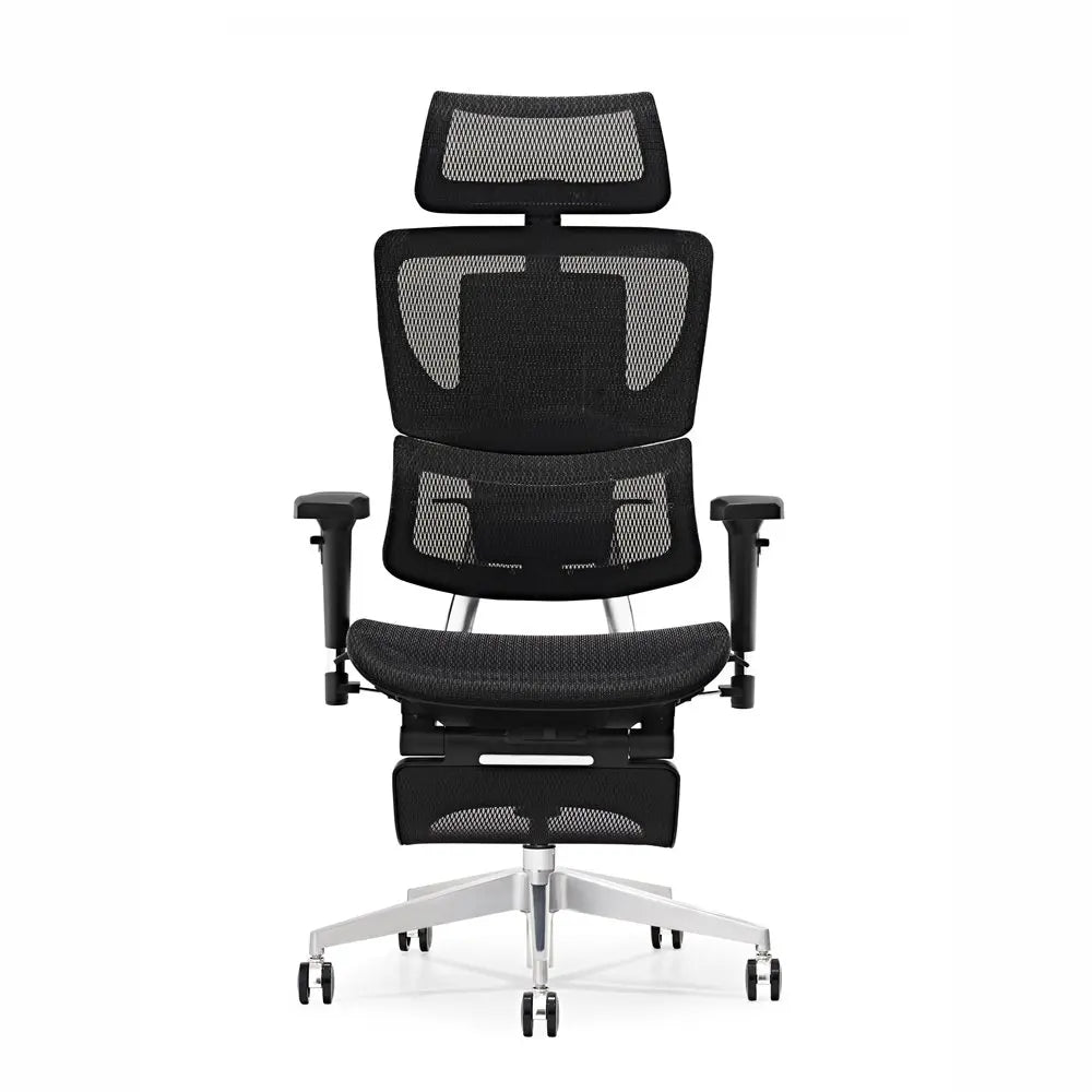 JMT-370506 Ergonomic High Back Mesh Visitor Chair with Footrest, Modern Revolving Design