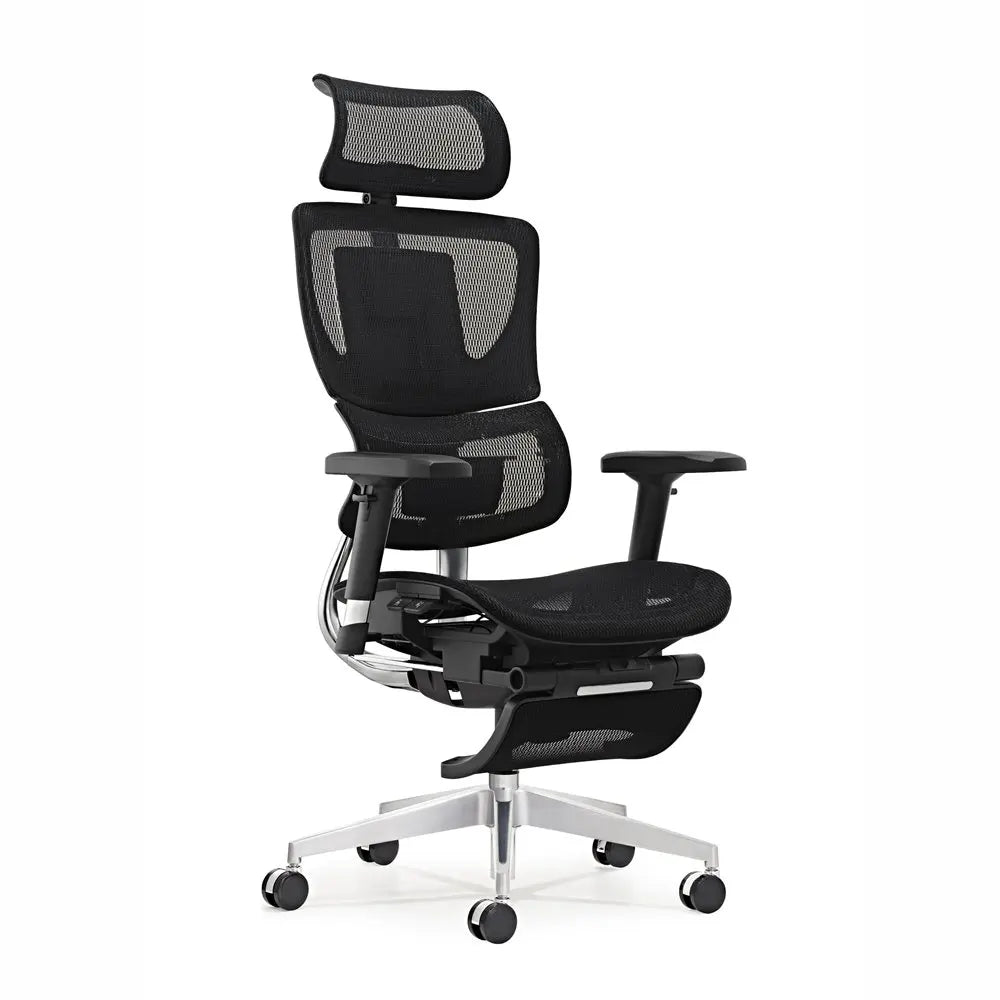 JMT-370506 Ergonomic High Back Mesh Visitor Chair with Footrest, Modern Revolving Design