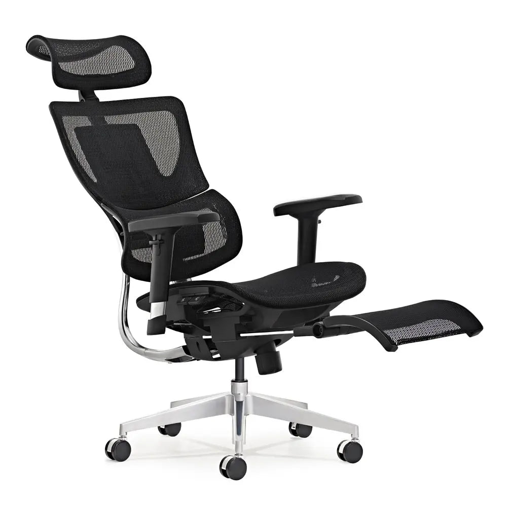 JMT-370506 Ergonomic High Back Mesh Visitor Chair with Footrest, Modern Revolving Design