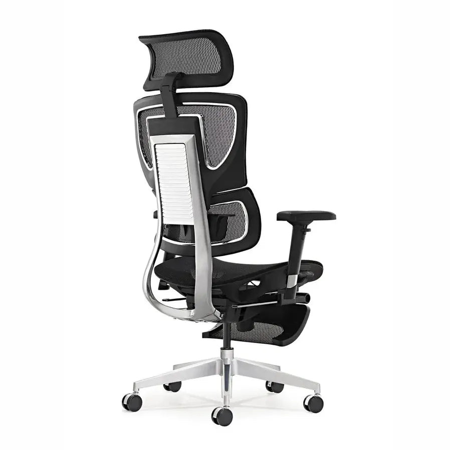 JMT-370506 Ergonomic High Back Mesh Visitor Chair with Footrest, Modern Revolving Design